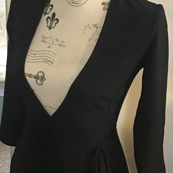 American Apparel Black Wrap Dress Full Length XS - Picture 5 of 6